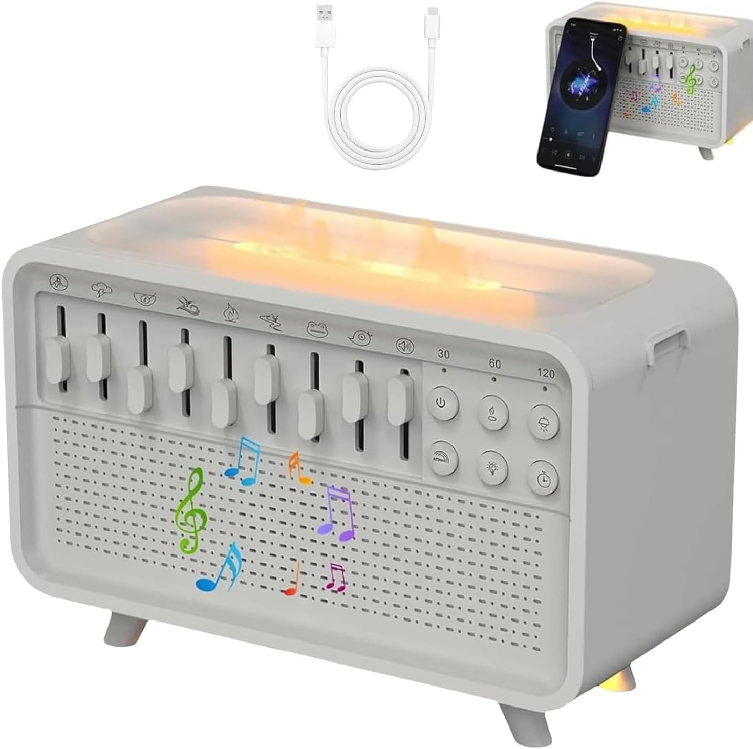 Humifall Noise Humidifier,Bulora Sleep Box,White Noise Night Light Humidifier,Sleep Sound Machine for Home Office