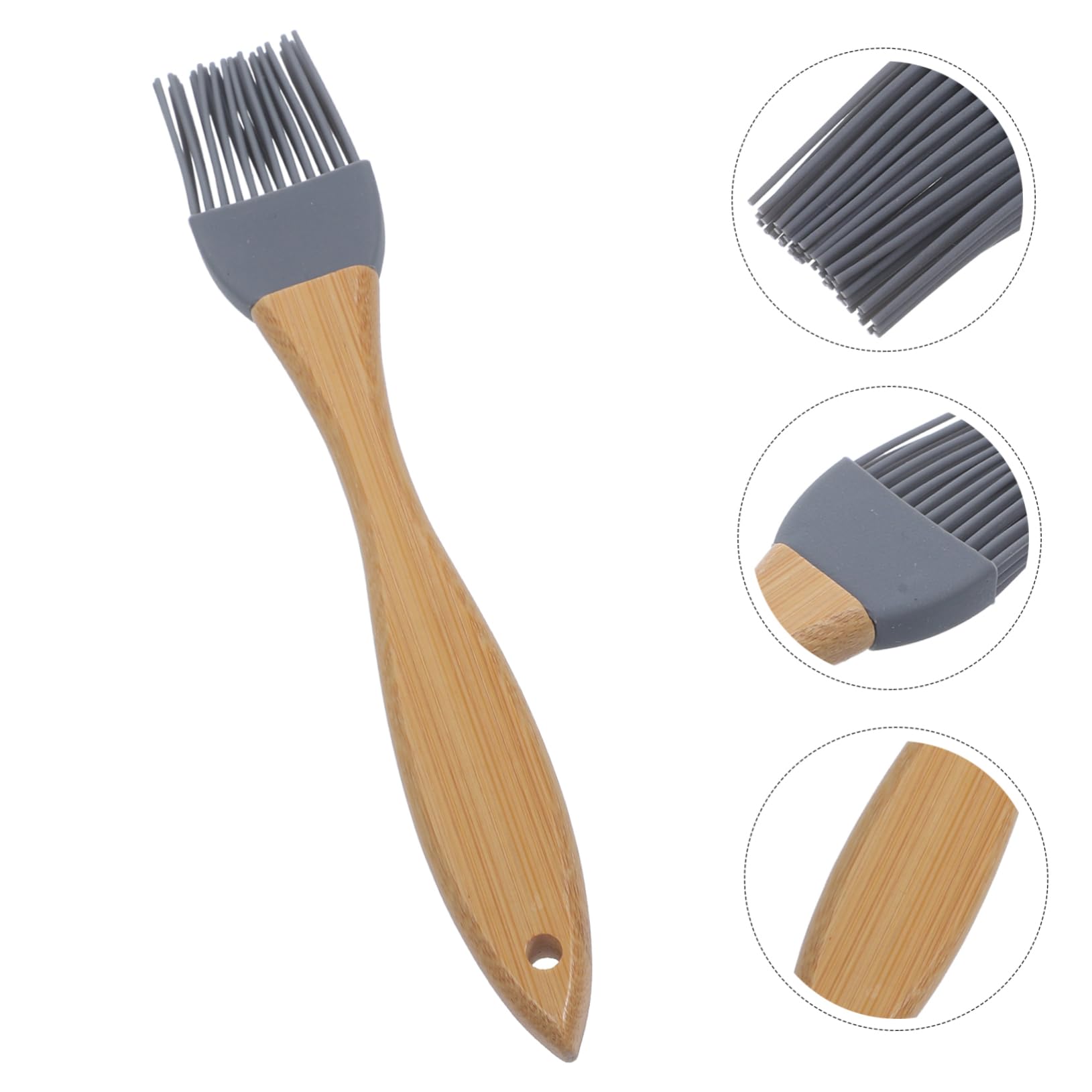 Balacoo Oil Brush for Cooking Bbq Brushes for Grill Silicone Wooden Handle Food Grade Non- to Clean Multi-use