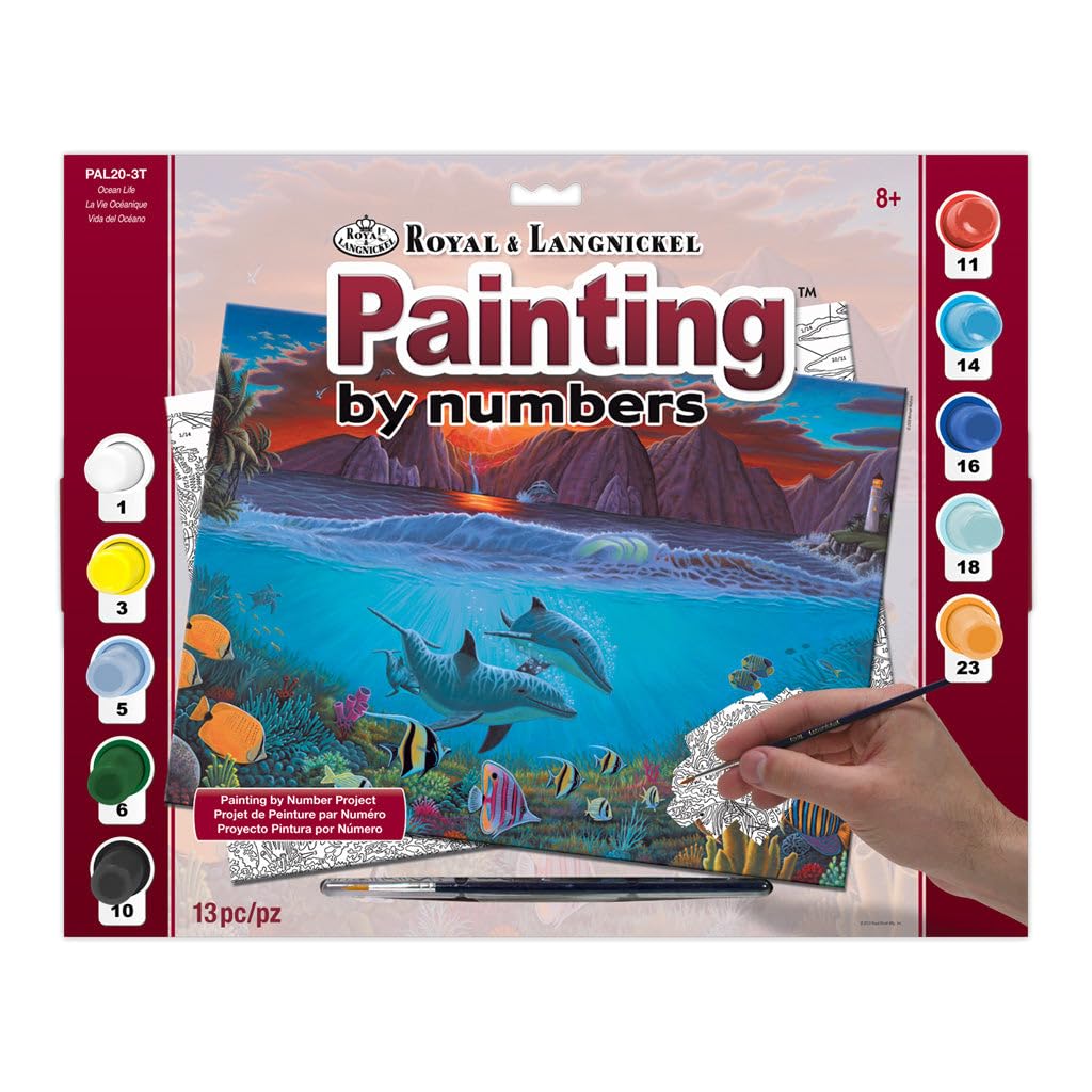 Royal & Langnickel PAL20 Painting by Numbers Adult Large Art Activity Kit, Ocean Life