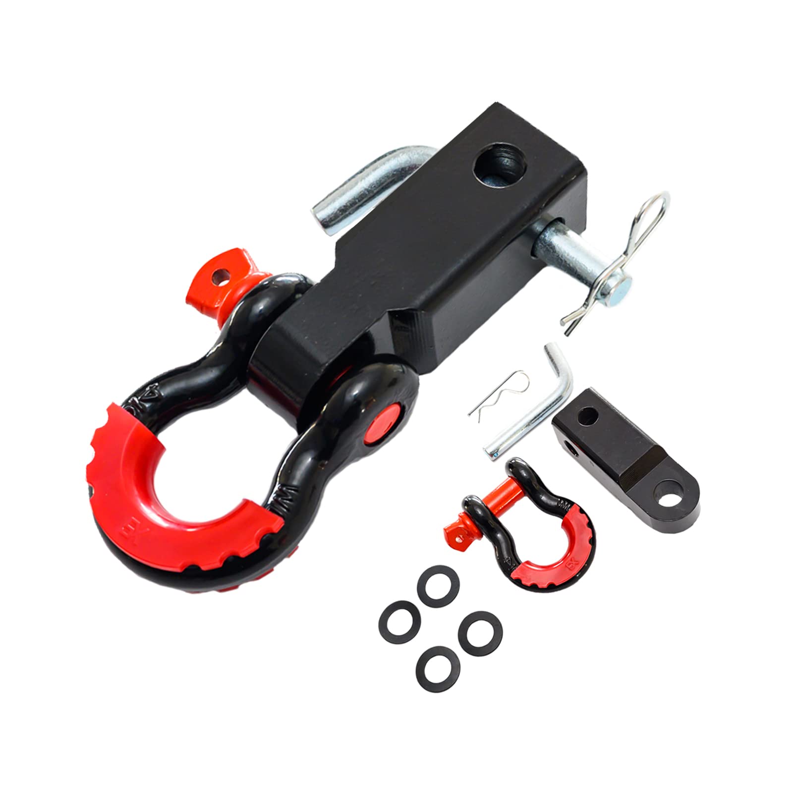 Houert Shackle Hitch Receiver 2 Inch, 35000lb Capacity Receiver, Heavy Duty Receiver Shackle Bracket with 3/4 D-Shackle,Towing Accessories for Trucks & Jeeps