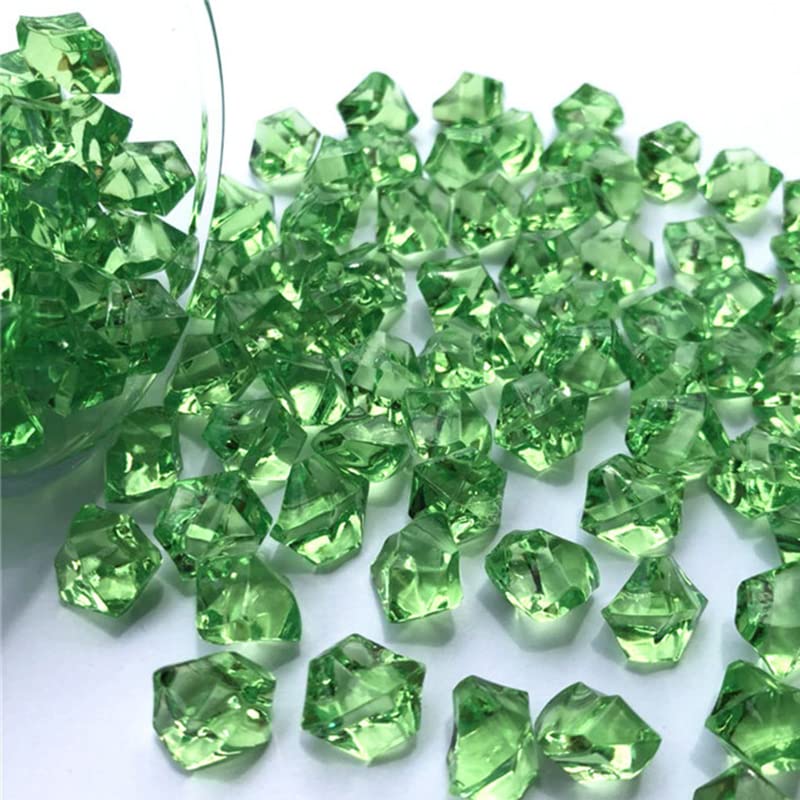 SPORTARC 150 Pieces Acrylic Stone,Acrylic Plastic Transparent Stone Ice Rocks Table Scatter Confetti Vase Filler,Green