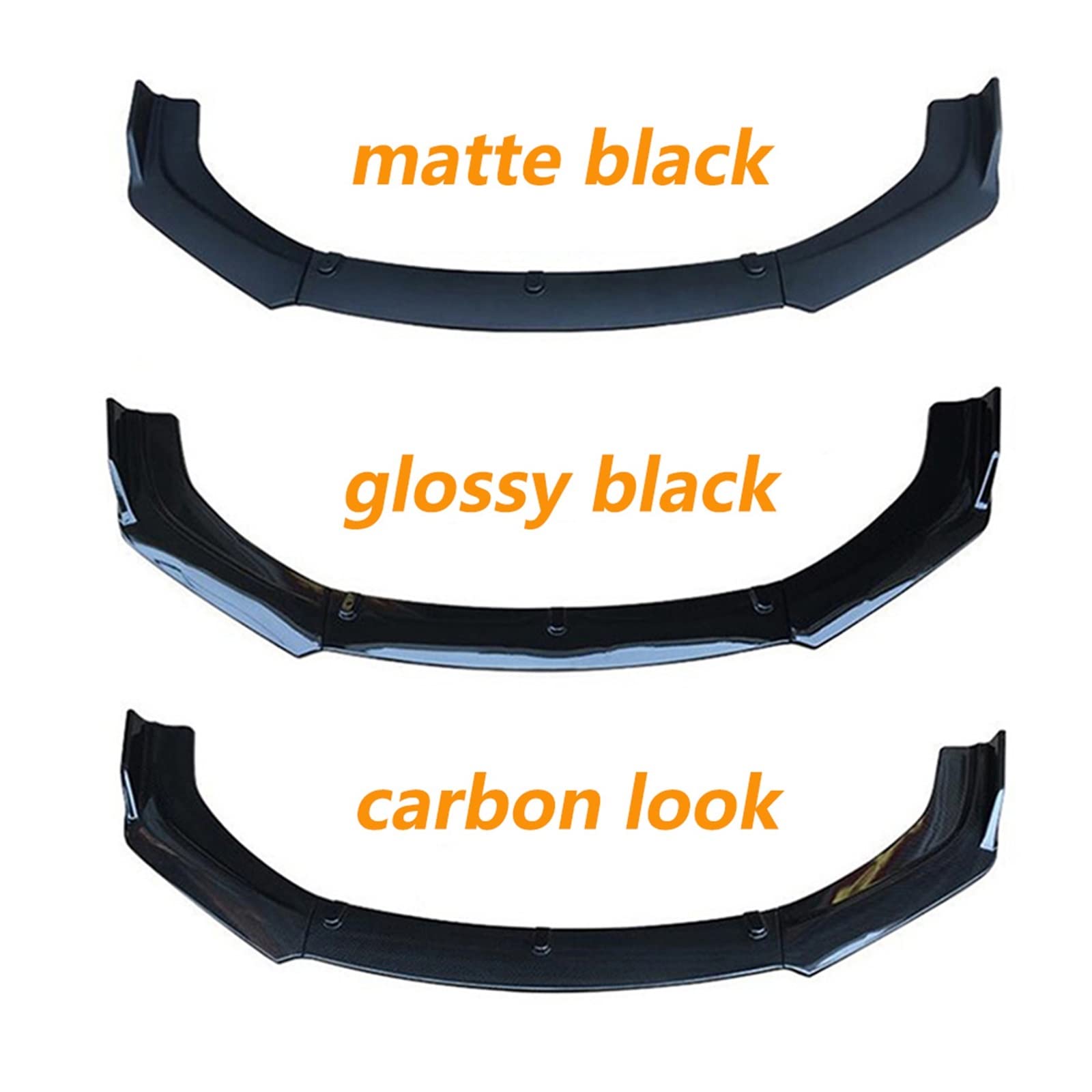 Universal 3-Piece Carbon Style Front Bumper Lower Lip Splitter Spoiler Kit – Racing Gear