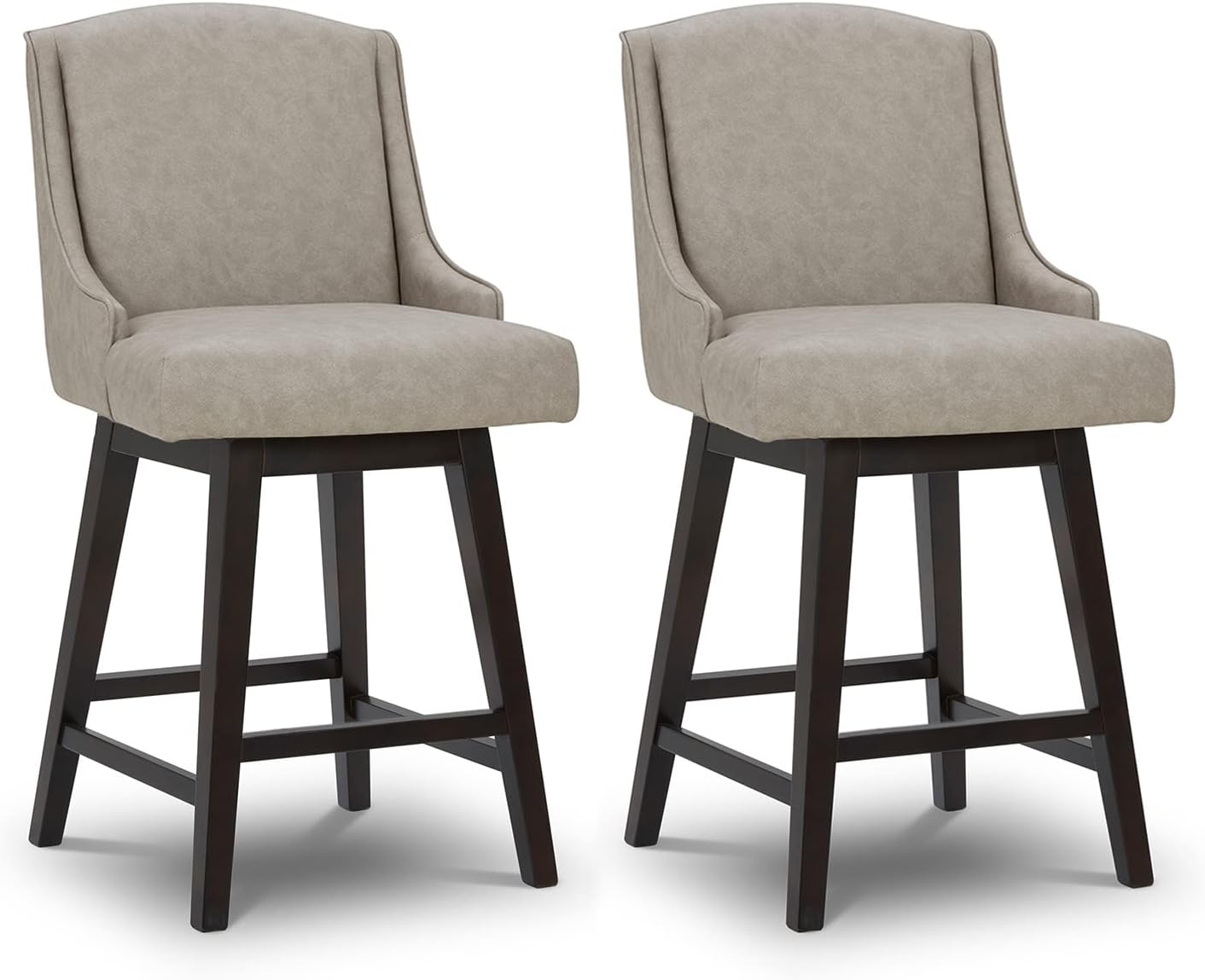 CHITA Counter Height Swivel Barstools, Upholstered Faux