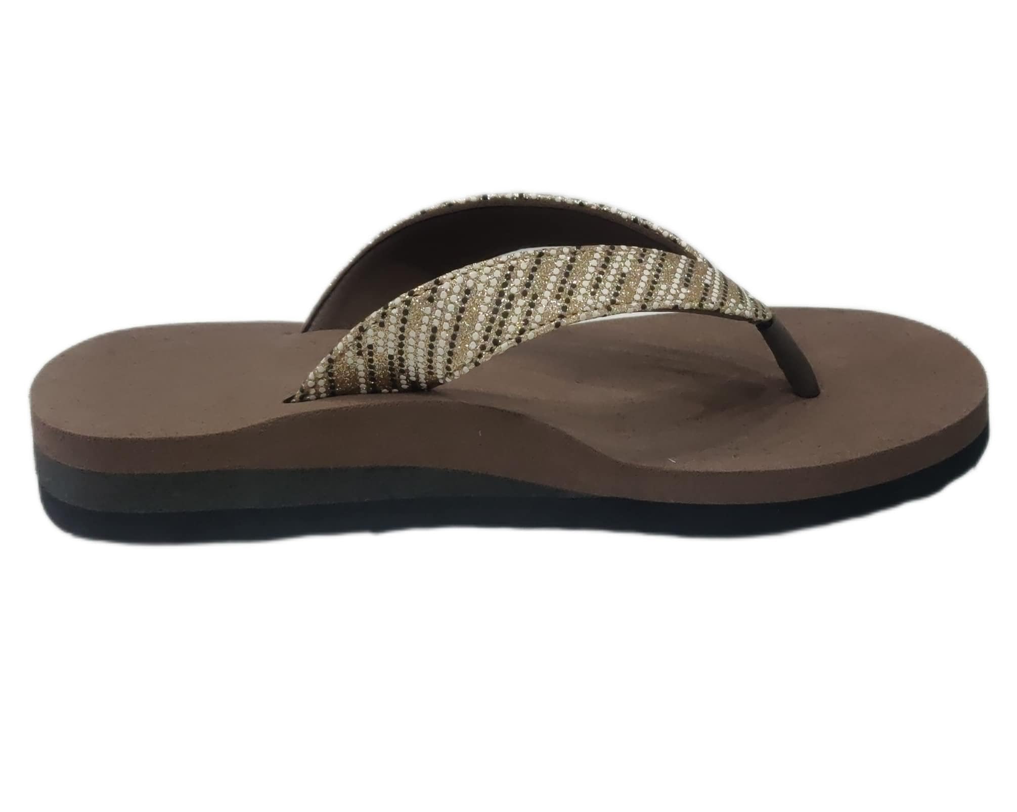 Nisco surgicals MCR chappals for women with arch support extra soft diabetic & orthopaedic slipper (Size:-8, Brown Gold) (B0BK1QHT48) Amazon Price History, Amazon Price Tracker