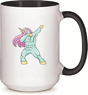 Unique Gift Idea for Unicorn Lovers Dabbing Muscle Unicorn 11oz 15oz Inner Color Accent Mug