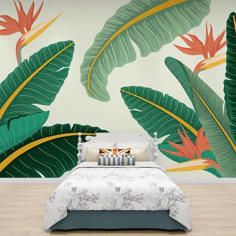 Papier peint mural 3d feuilles rompez la monotonie de votre fond de chambre
