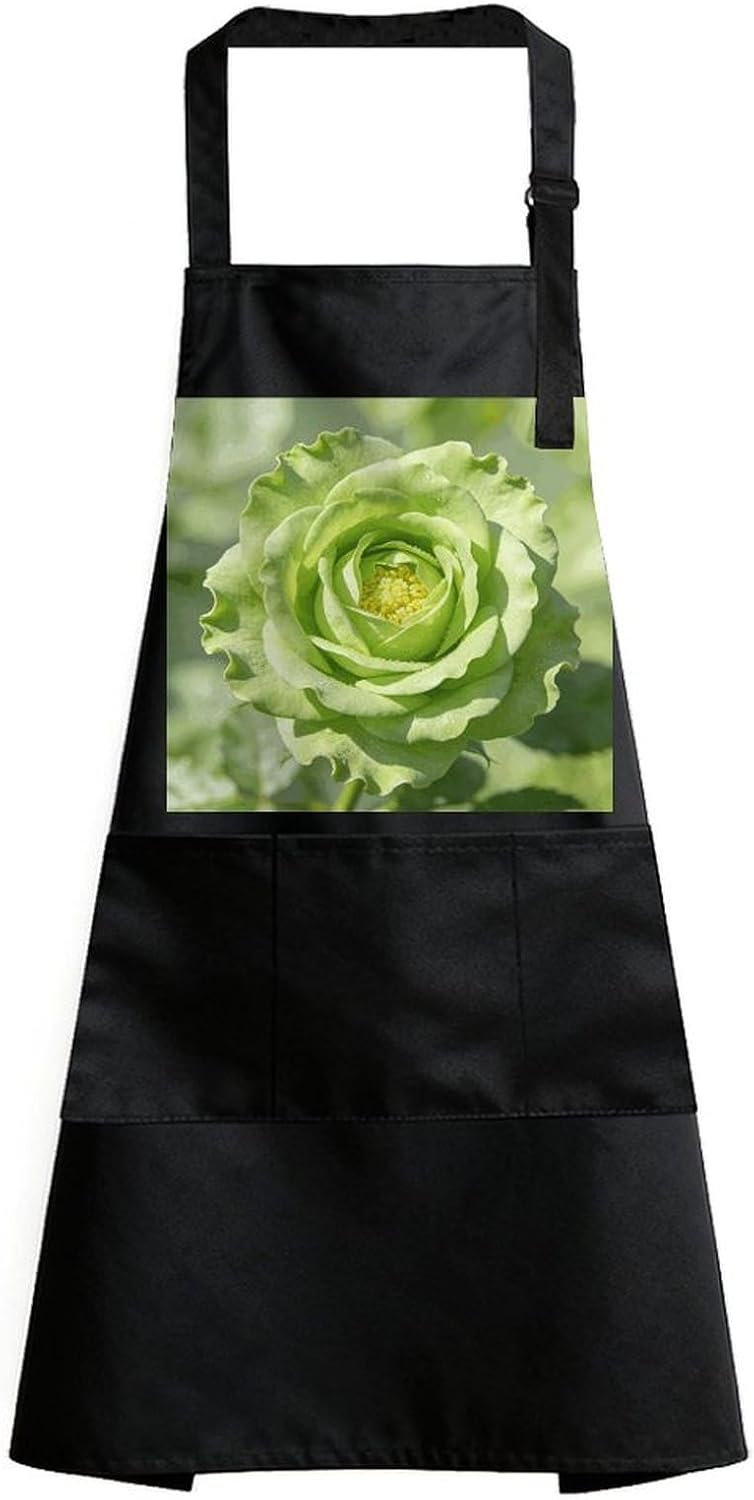 Green FlowersWaterproof Kitchen Apron