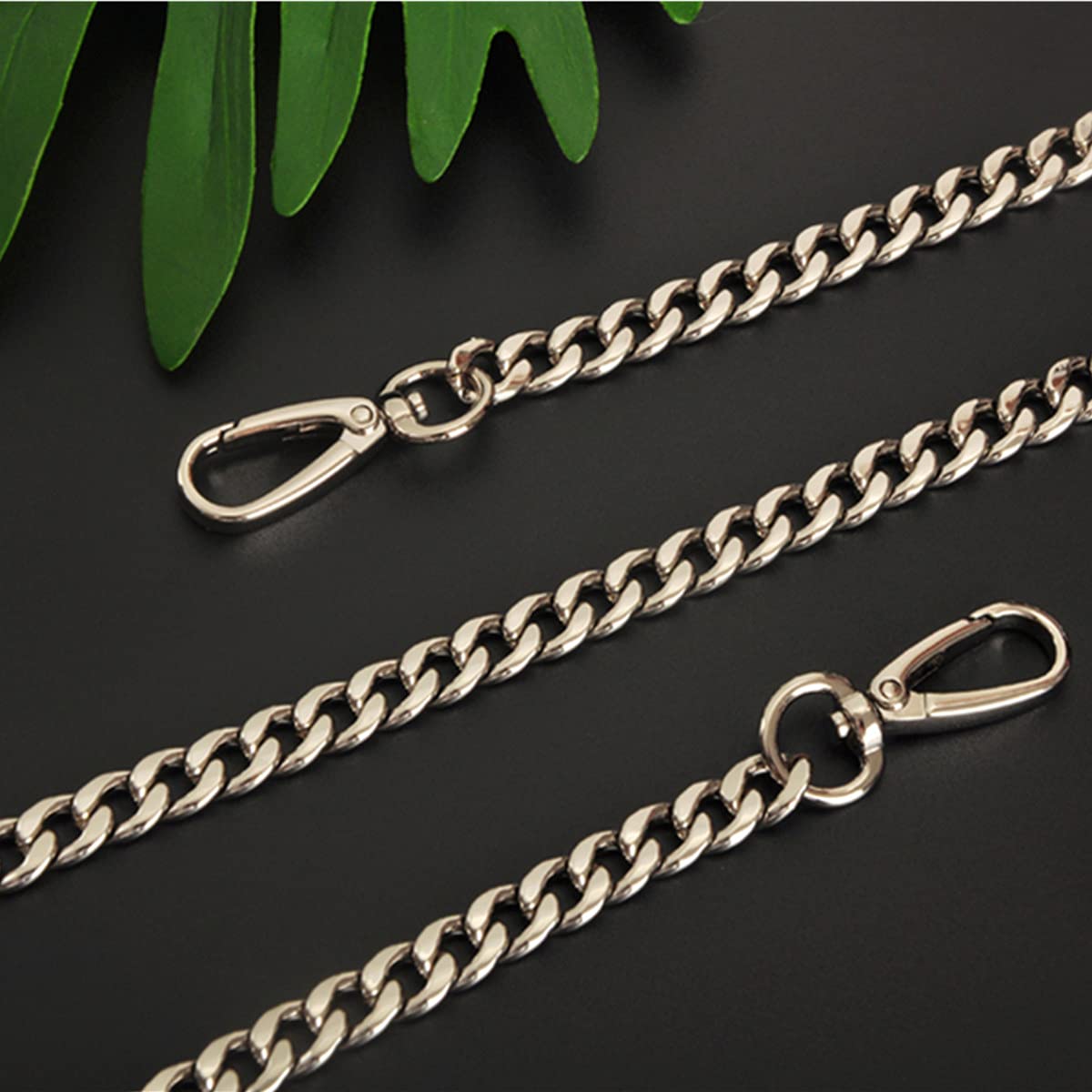 Cadena, cadena de bolso, correa de bolso, cadena extensora de bolso. Monedero plano Correa de cadena plateada Reemplazo for cartera de mano Bolsos de mano Bolso bandolera de hombro Ancho 0,9 cm(Length