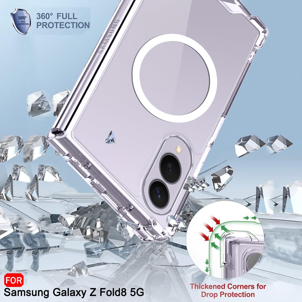TheGiftKart Crystal Clear Back Cover Case for Samsung Galaxy Z Fold 8 5G Compatible with MagSafe | Shock Proof 360° Protection | Hard Back Cover Case for Samsung Z Fold8 (PC & TPU, Transparent Bumper) — Amazon image 5