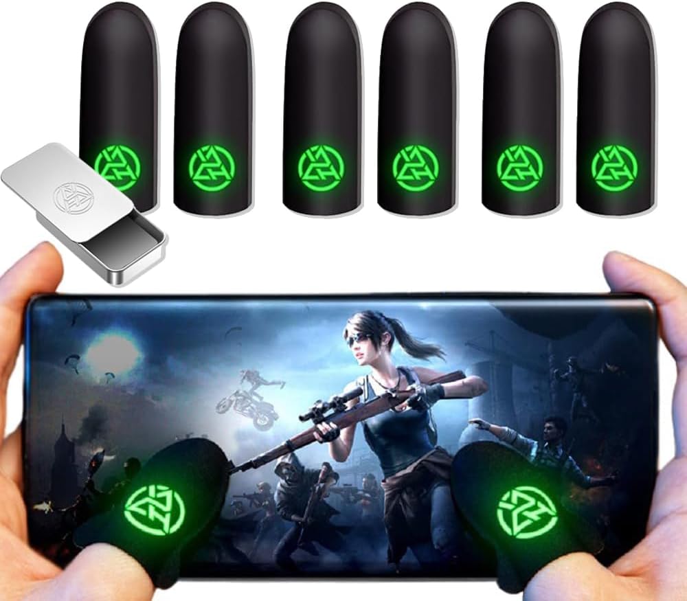 Premium | Bukela Mobile Gaming Finger Sleeves 3 Pair, Touch Screen Finger Sleeves, Phone Gaming Finger Sleeves, Silver Fiber More Sensitive Anti-Sweat Breathable for multiple Mobile Game 2026