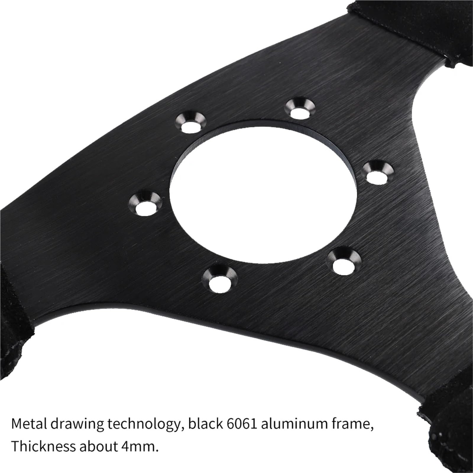 Volante da corsa Volante da 13" (330 mm) in pelle scamosciata nera con suture corsa piatto per corsa rallye