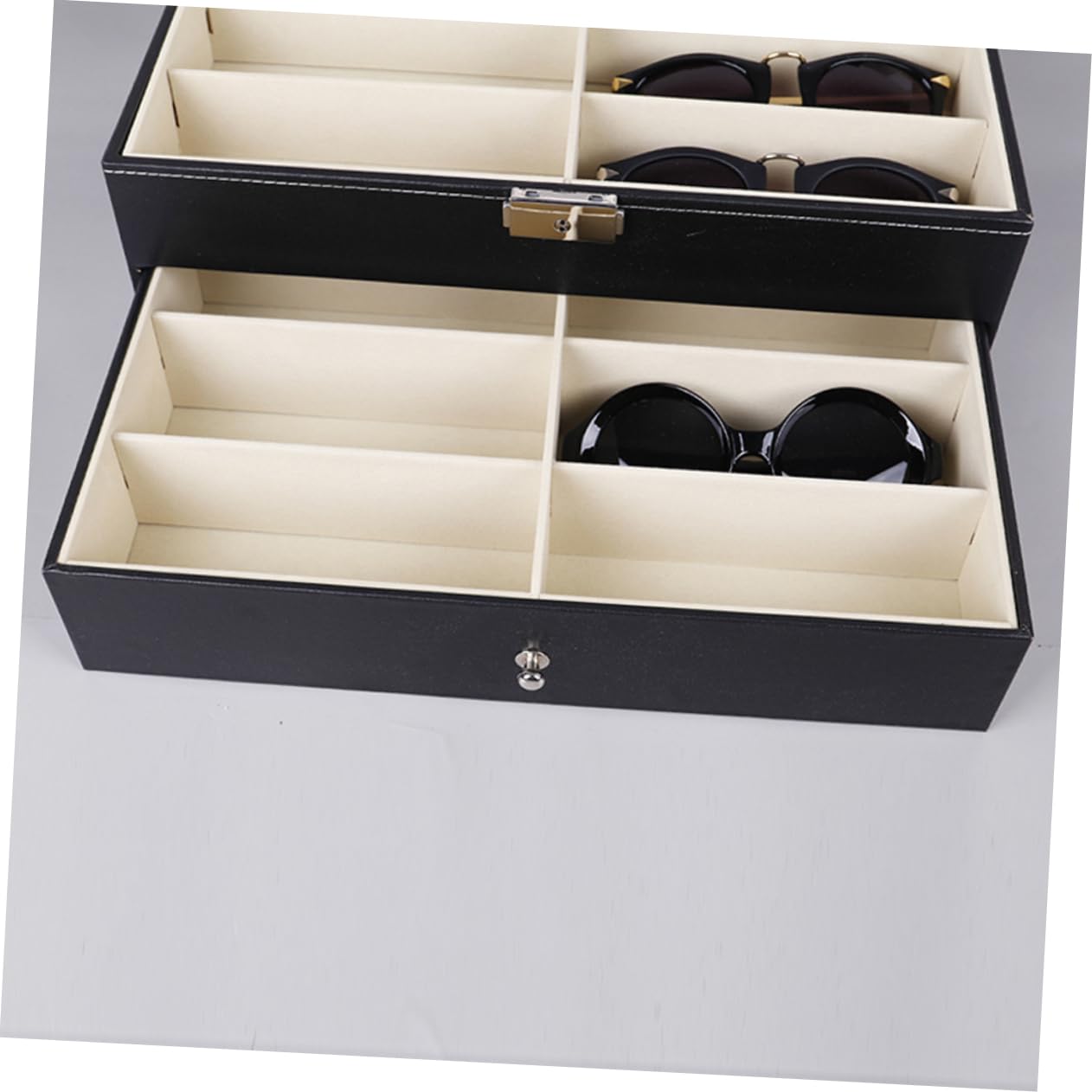 COLLBATH Estuche para Gafas De Doble Organizador De Gafas con Compartimentos Caja para Guardar Hogar Tienda o Comercial