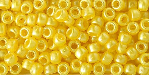 Miniatura 4 de The Beadery Cuentas de caballo de barril de 0.236 x 0.354 in en perla amarilla, 900 piezas