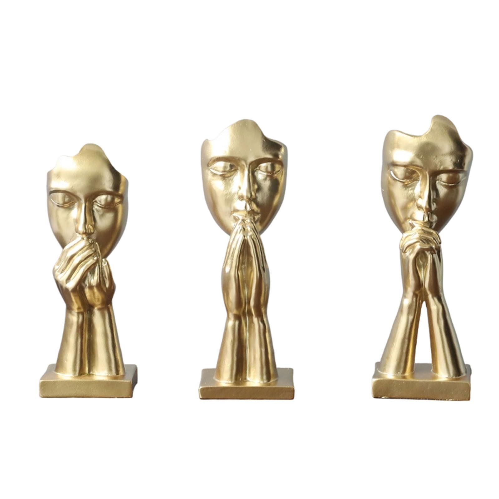 carotoe Of 3 Elegant Abstract Prayer Figurines Minimalists Modern Resin Statues for Home and Desktop Shelf Decors Minimalists Resin Statues