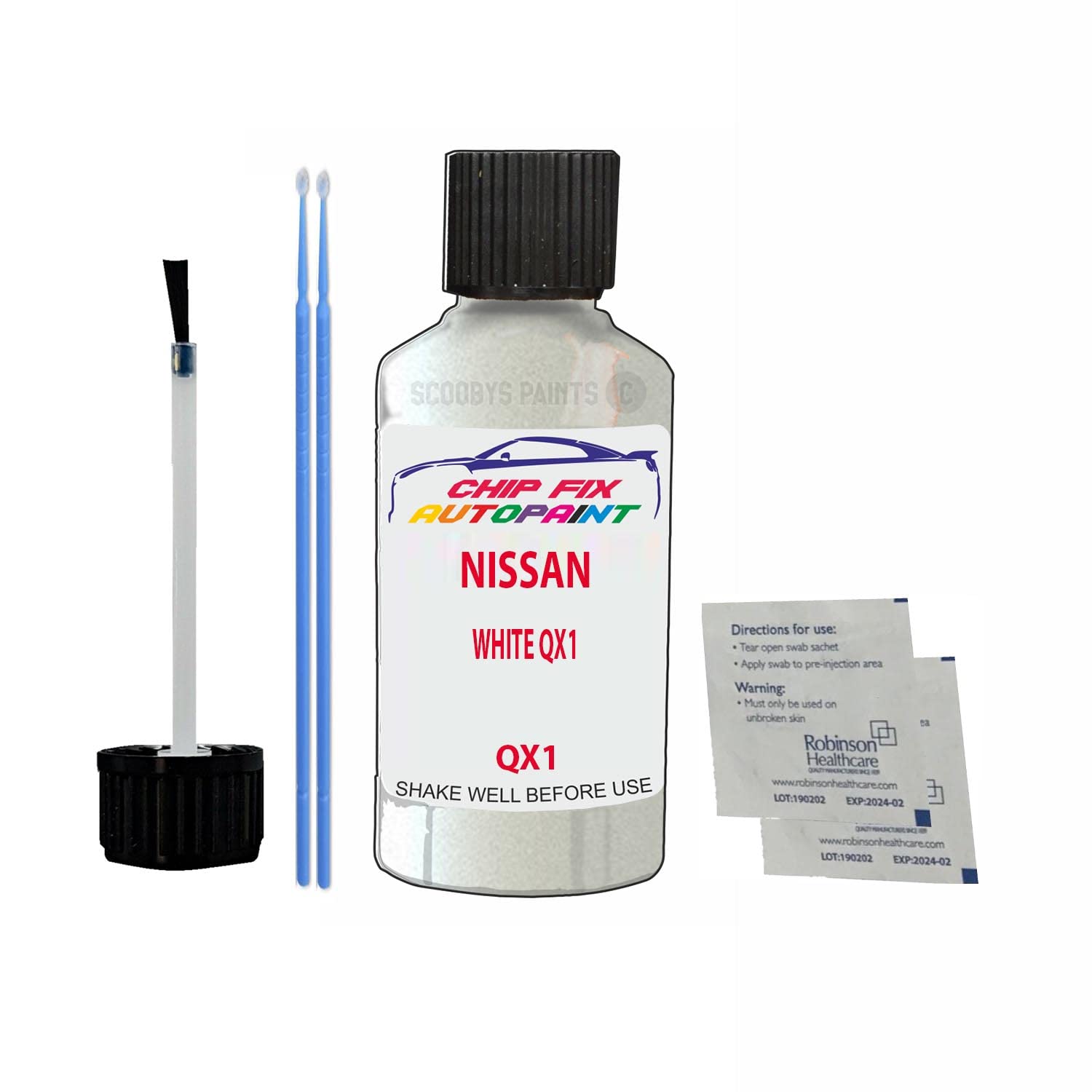 Scoobys Paints Back In The Mix White Qx1 Touch Up Paint For Nissan Xtrail Qx1 2000-2021 30Ml Bottle Brush Scratch Stone Chip Repair Pen