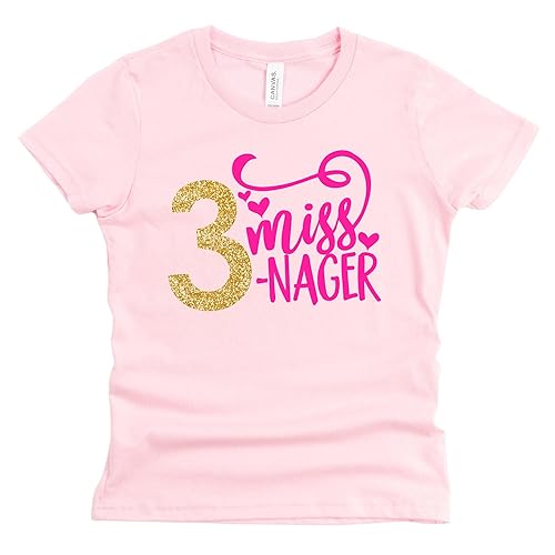 Threenager Toddler Shirt Girl 3nager Birthday 3T Birthday Shirt Girl (2T, White)