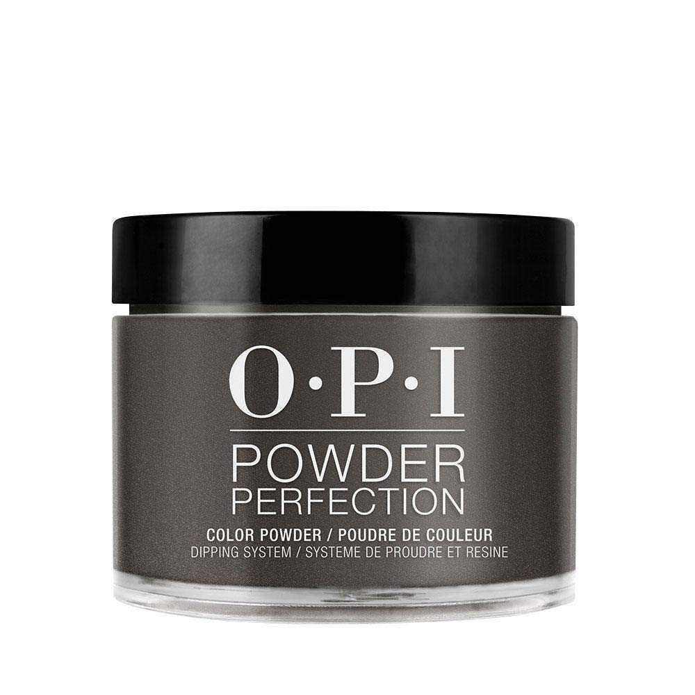 OPI Powder Perfection Black Onyx | Opaque Dark Black Crème Nail Dipping Powder | Acrylic Alternative