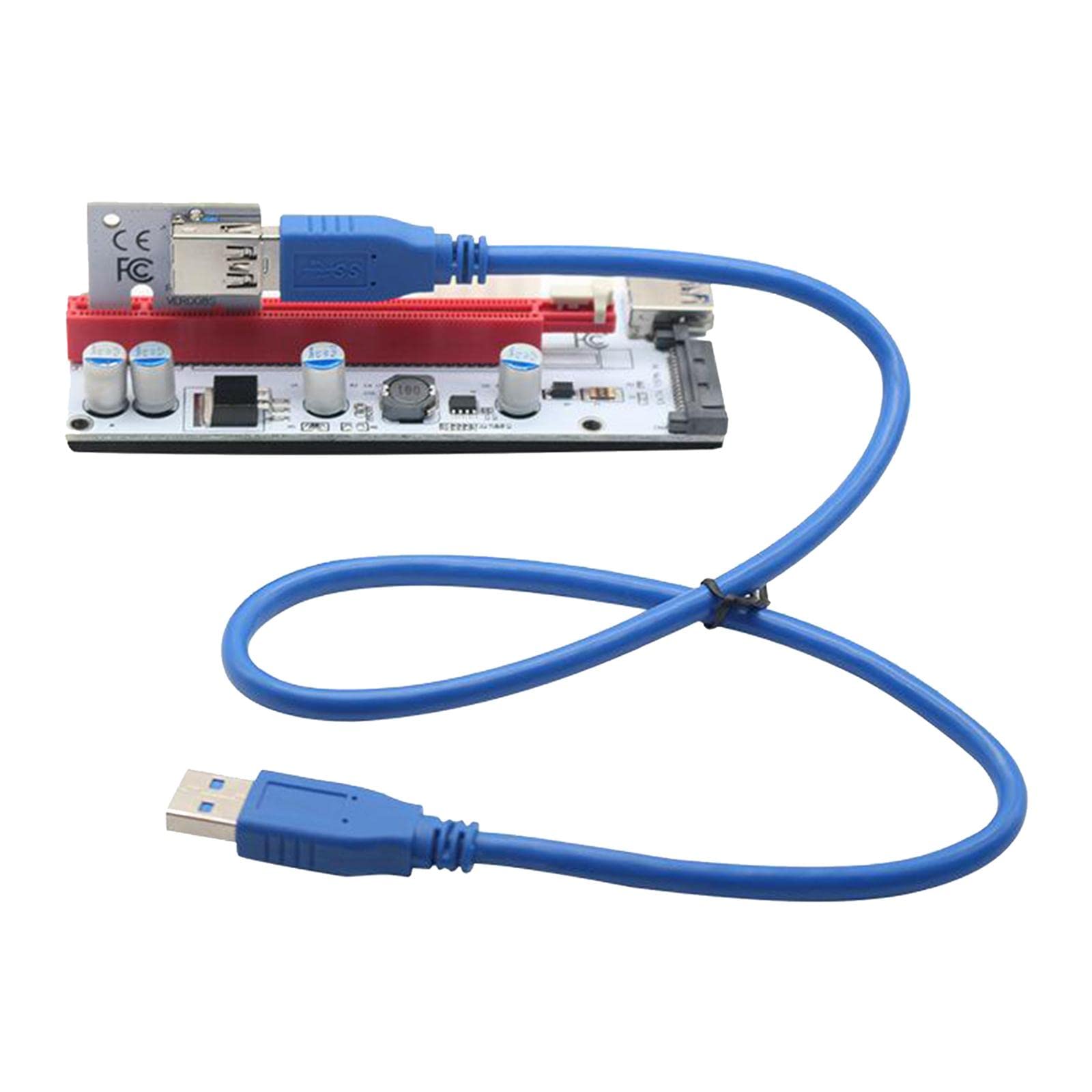 CALANDIS™ PCI-E Riser Card 008s 4Pin SATA 6PIN 1x to 16x Adapter Card USB3.0 Extender | Other Computer Cables | Computer Cables & Connectors-image-30