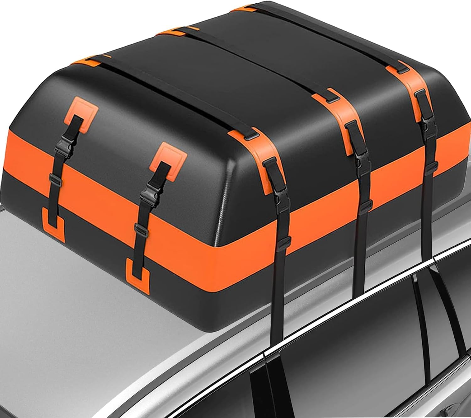 21 Cubic Feet Car Rooftop Cargo Carrier Bag,100% Waterproof Heavy Duty 840D Rooftop Cargo Bag for All Vehicle with/Without Racks,Includes Anti-Slip Mat,6 Door Hooks,Luggage Lock and Storage Bag