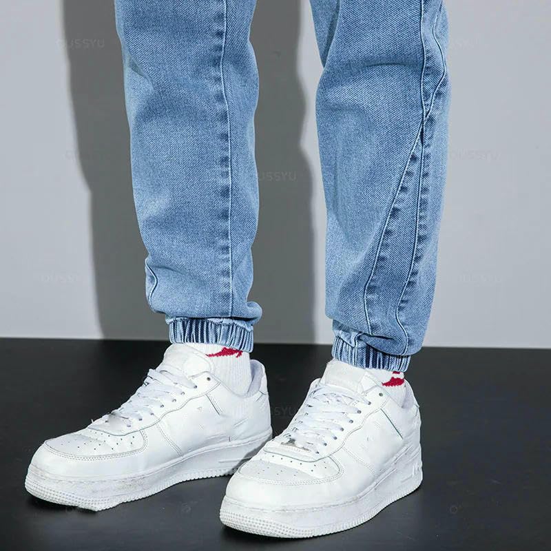 Mens Four Seasons Cargo Jeans Streetwear Denim Jogger Pants Baggy Harem Jean Trousers Male3