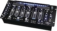 Pyle PYD1964B 6-Channel Bluetooth DJ Mixer - Professional Rack Mount Controller with 10-Band EQ, Digital Effects & LED Lights