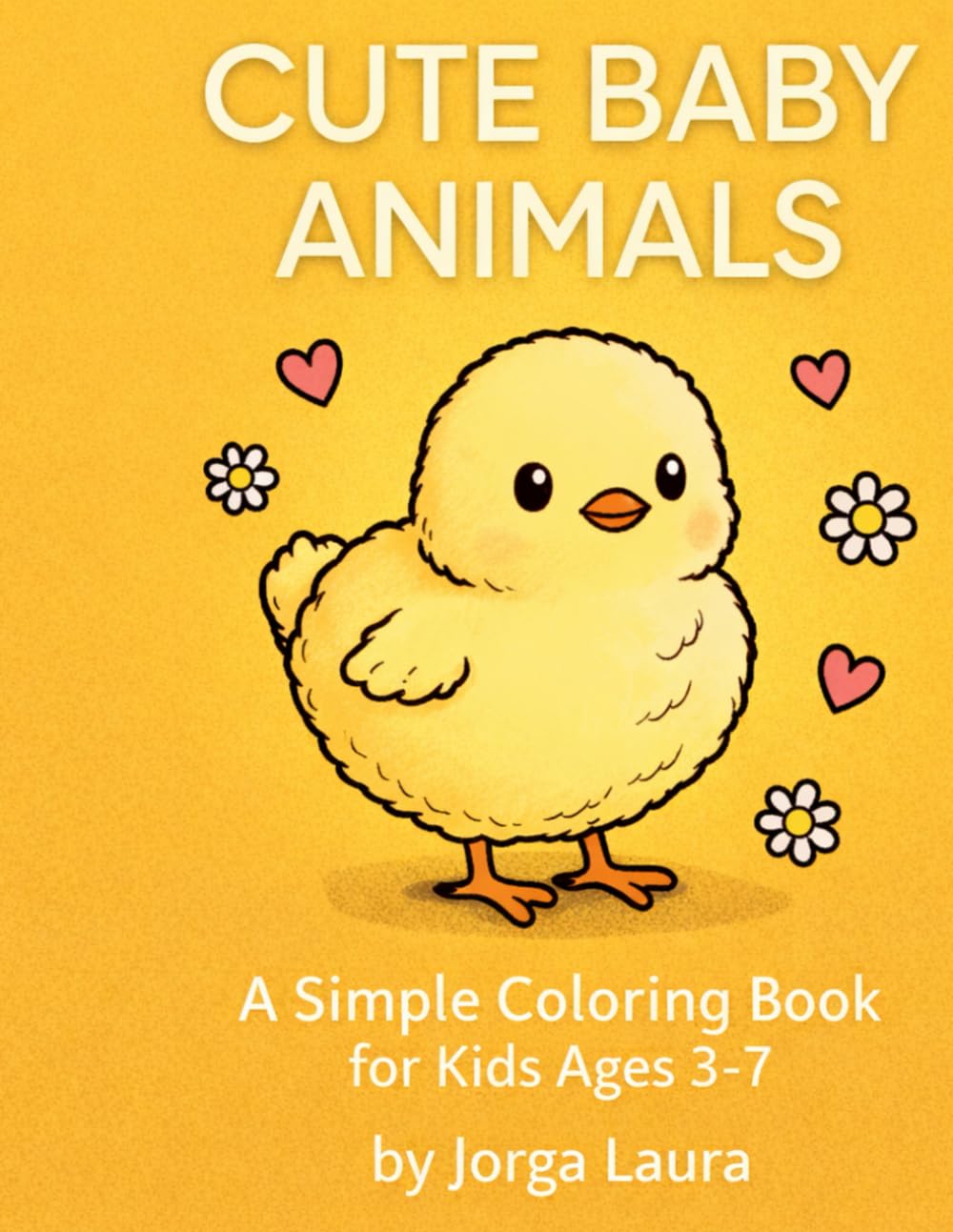 Cute Baby Animals: A Simple Coloring Book for Kids Ages 3-7
