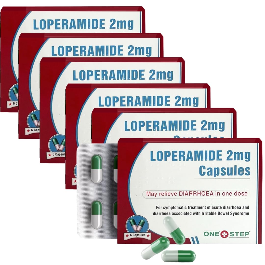 One Step Diarrhoea Relief 2mg Capsules Loperamide Hydrochloride 36 Capsules - 6 Packs