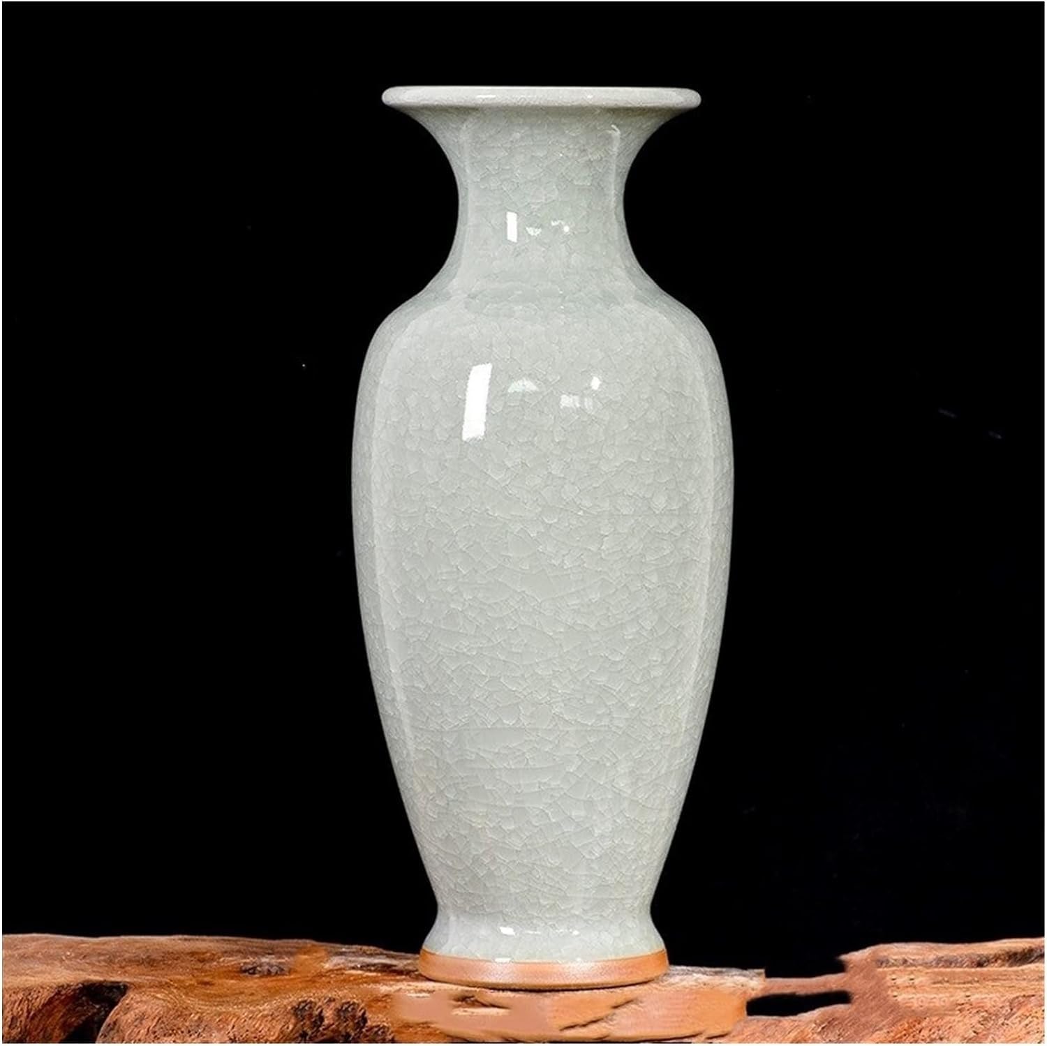 asdchZen Grain Dispenser With Ceramic,Rice Container, Ceramic Ginger Jarchinese Antique Cracked Jun Porcelain Vases Modern Ice Crack Ceramic Vase Ornament Tall Floor Vases For Living R,A