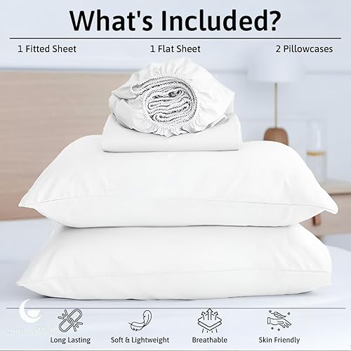 Miniatura 5 de Juego de sábanas de 70 x 80 pulgadas para RV - RV King de 70 x 80 pulgadas para caravana - Sábanas de RV - Juego de cama de 4 piezas para cámpers