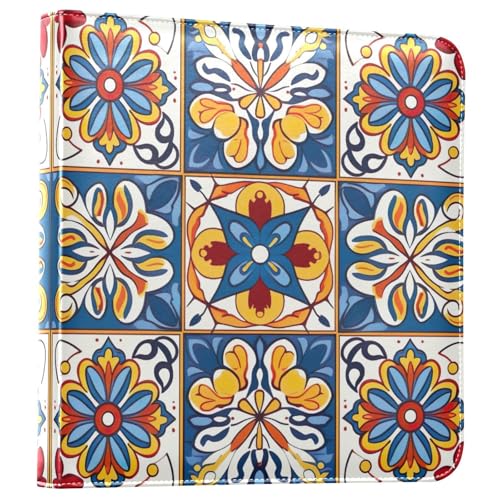 Álbum de fotos adhesivo con encuadernación de 3 anillos, diseño floral mexicano cerámico, 40 páginas 8x10 para recuerdos miniatura 1