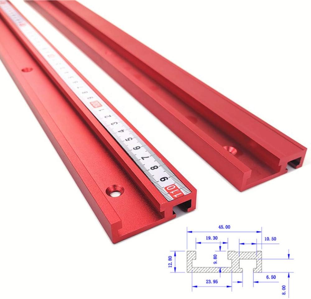 45 Type T Track Aluminum Woodworking T-slot Miter Track Jig Miter Track Stop for Router Table Bandsaws DIY Tools 400MM/15.7"