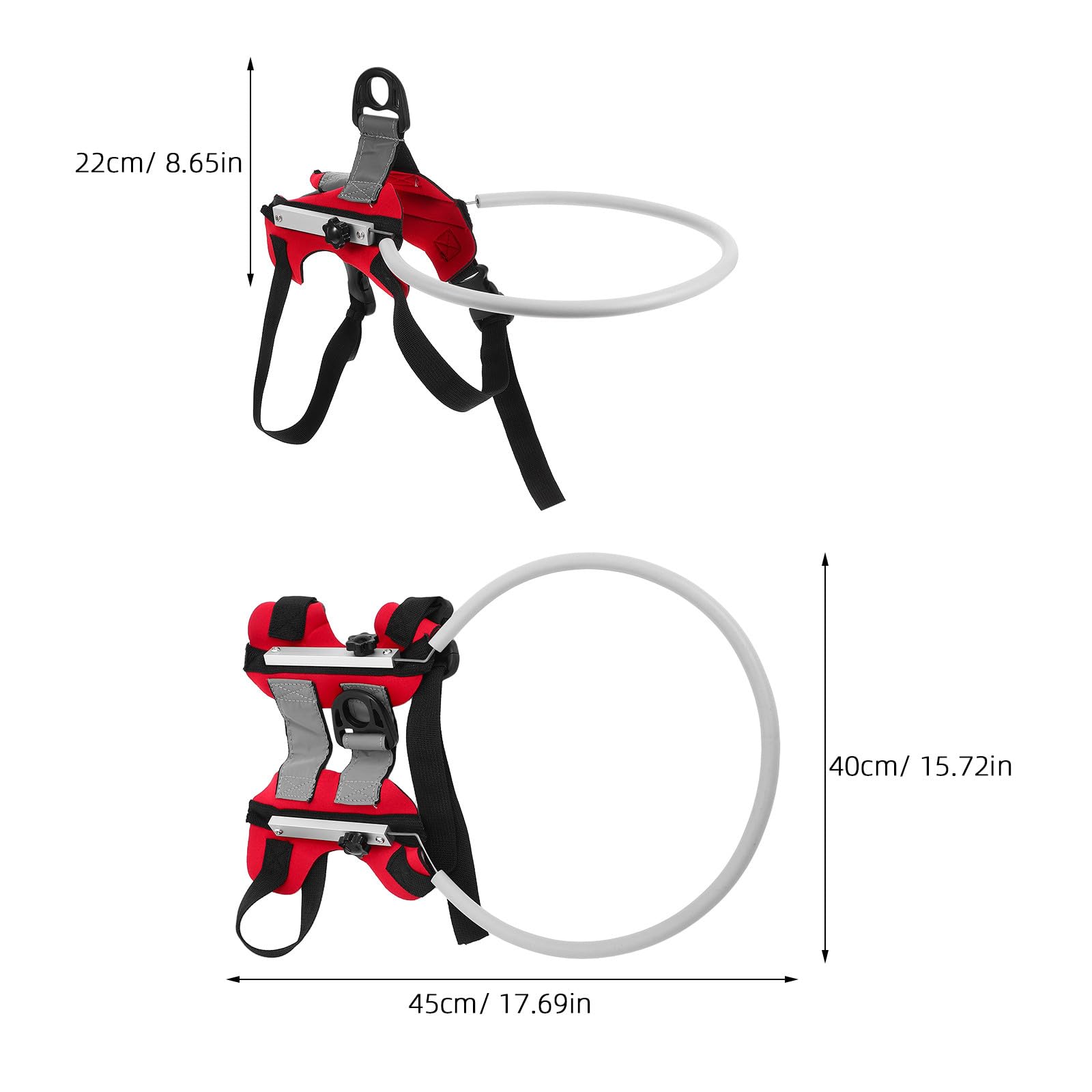 Beaupretty Collier Anti-Collision Léger en Fibre de Polyester pour Chien Aveugle, Protection Ajustable et Prévention des Obstacles pour Petits Chiens Rouges en Extérieur