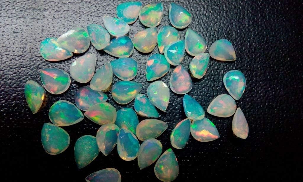 Natural Ethiopian Opal AAA Quality 5x7mm Faceted Pear 25pcs Lot