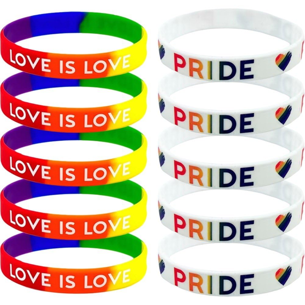 10 sztuk silikonowych bransoletek gejowskich bransoletek przyjaźni LGBT tęczowe bransoletki sportowe bransoletki gumowe