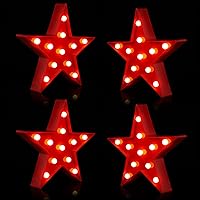 Vista 8 de Tarpop 4 piezas de luz nocturna de plástico con forma de estrella, funciona con pilas, letrero de estrella, letrero de estrella para fiesta, cine