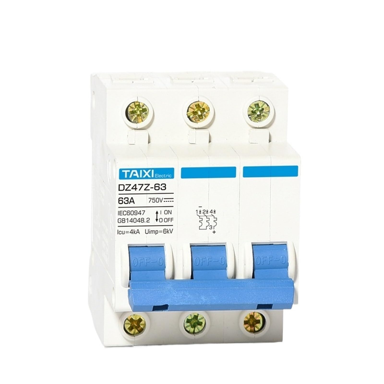GVBAEPIEO IEC Standard 4P 10A/16A/20A/32A/63A 1000V DC Circuit Breaker Quick Disconnect(3P 63A)