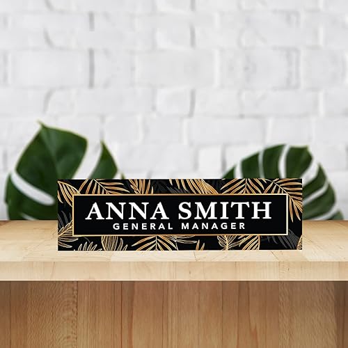 Vista 32 de Andaz Press Placa de nombre de escritorio de oficina, diseño floral de melocotón rubor personalizado para el hogar, escritorio, profesor, jefe