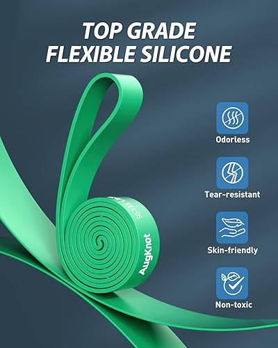 Miniatura 3 de Bandas de resistencia para entrenar Juego de bandas de ejercicio de 5 niveles - Asistencia para dominadas de silicona elástica - Terapia