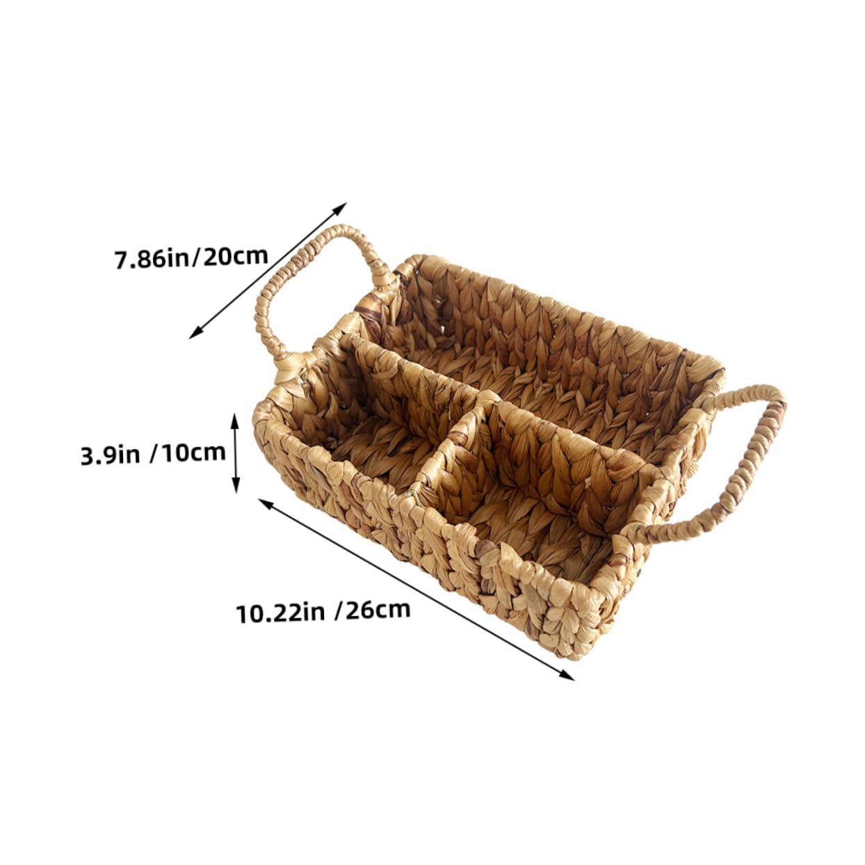 VOSAREA Woven Storage Basket Simple Decorative Organizer for Fruit Snacks and Sundries Sturdy Design with Handle Natural Look for Home Decor
