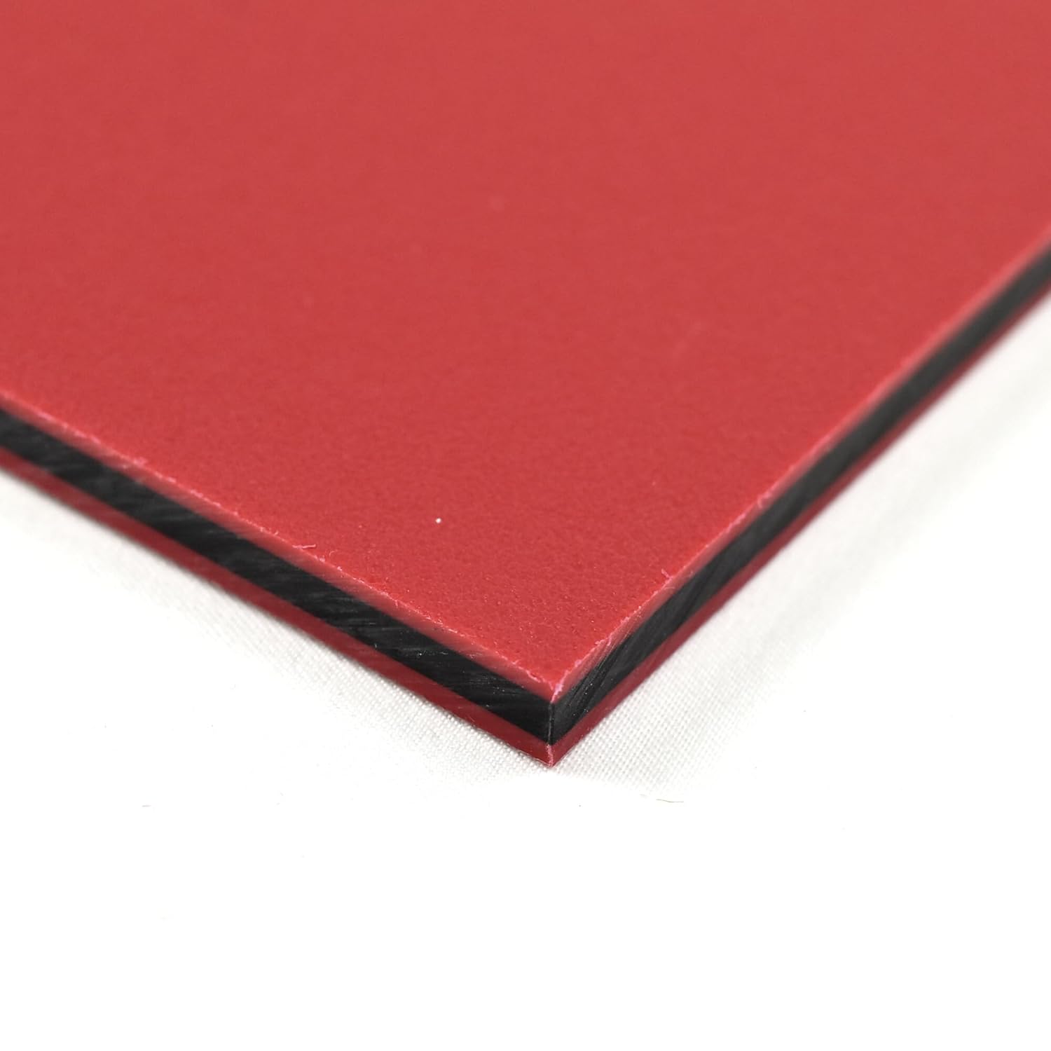King ColorCore Plastic Sheet 1/2 x 12 x 12 Red-Black-Red Color Core, HDPE Board, High Density Polyethylene Panel