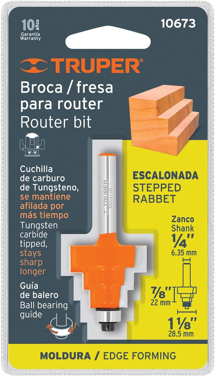 Bit router, staggered, 1-1/8 ', with balero