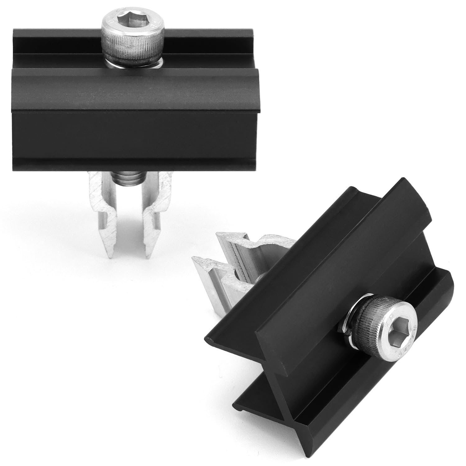 QWORK® 6-częściowy zestaw zacisków środkowych do paneli słonecznych, zaciski paneli słonecznych, do wsporników paneli słonecznych od 30 mm do 35 mm