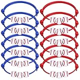 ZELARO 12Pcs Baseball Charm Bracelets Baseball Party Favors Baseball Beads Red Blue Adjustable Inspirational Sport Baseball Bracelet for Women Teen Sport Birthday Party Graduation Gifts for Team