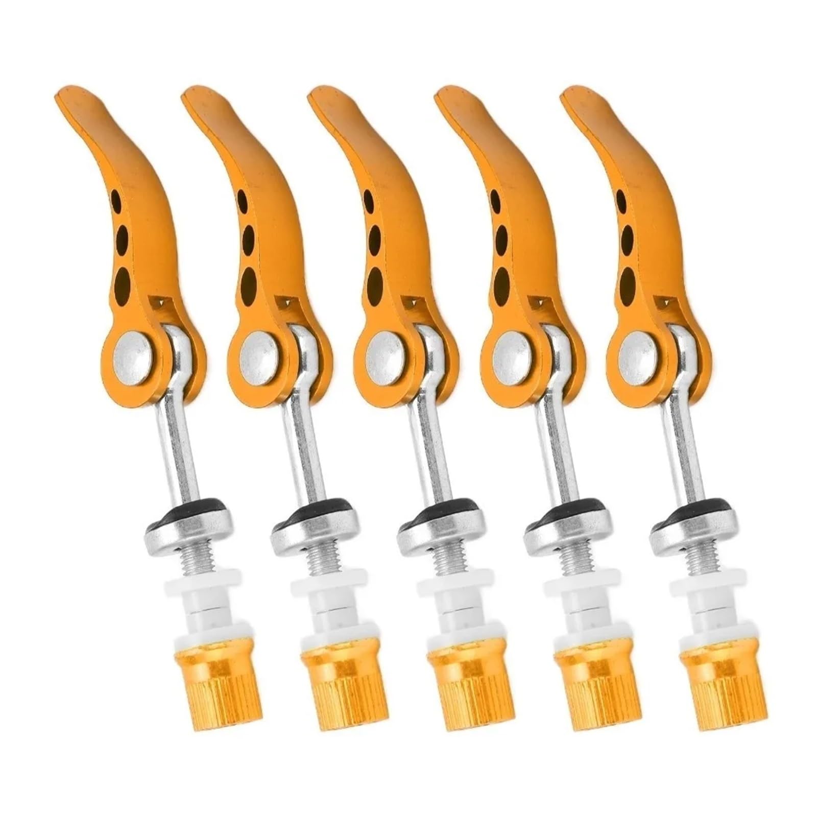 Zuvnik Yellow Bike Seat Post Clamp 5Pcs M6 × 65Mm Bike Seatpost Clamps Lightweight Portable Quick Release Clamp