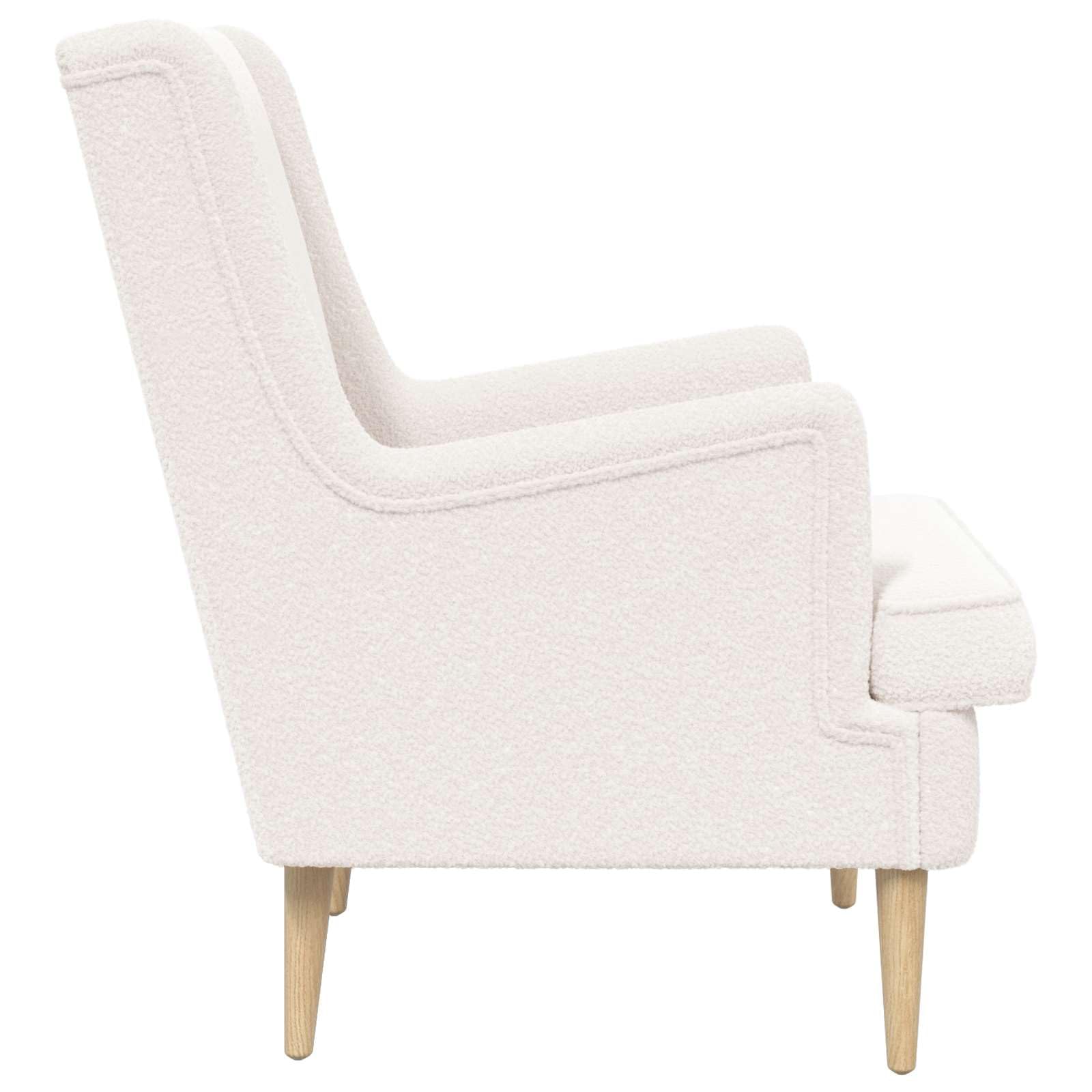 Fauteuil Crème Tissu en Laine de Mouton,Meubles,Fauteuils et chaises,Fauteuils,16.06 kg-42029957