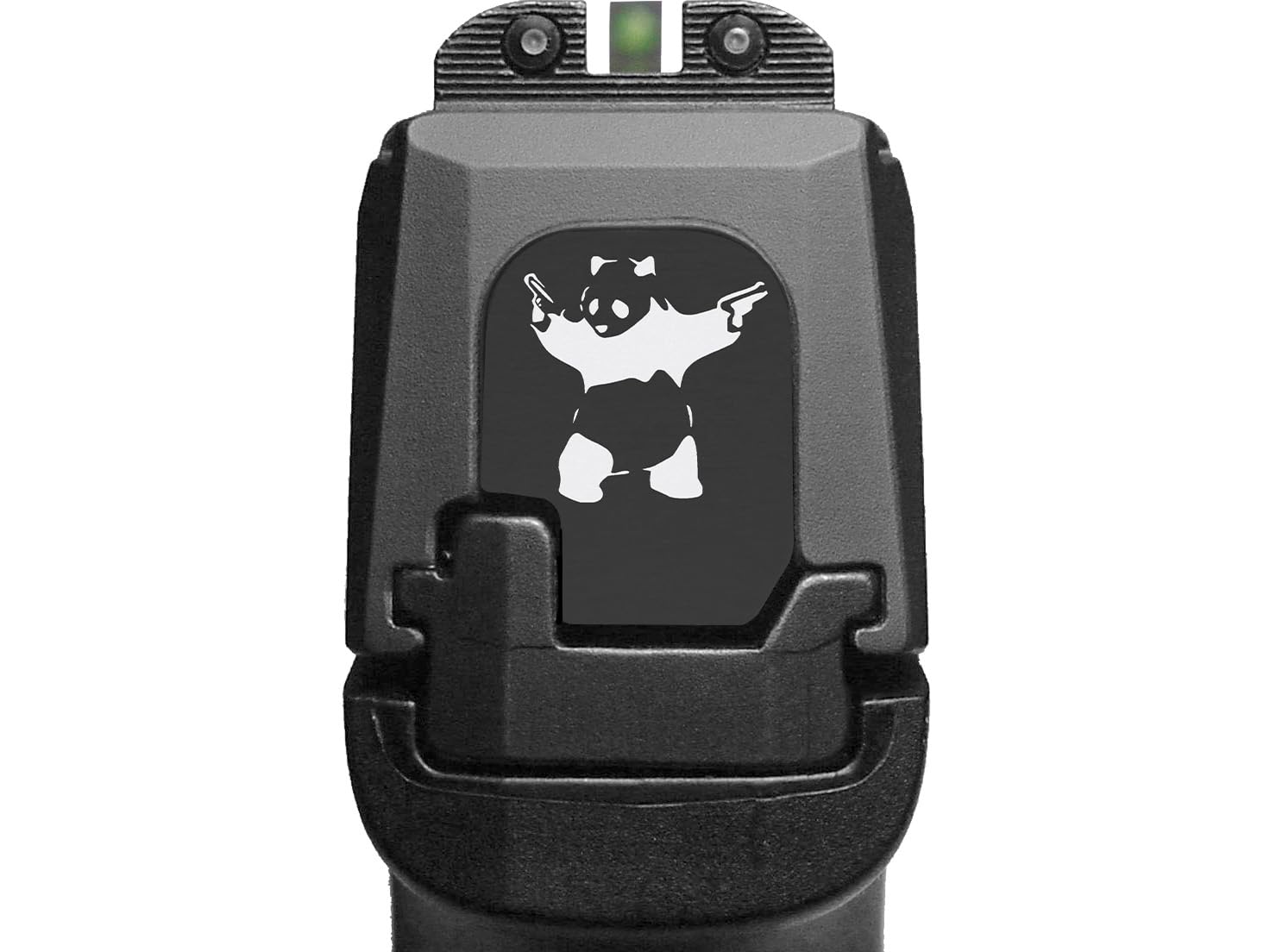 NDZ Performance Slide Cover Back Plate for Sig P365 P365X P365 XL P365 X Macro P365 Fuse 9mm, Laser Deep Engraved Glow in The Dark, P365 Accessories - Panda with Guns