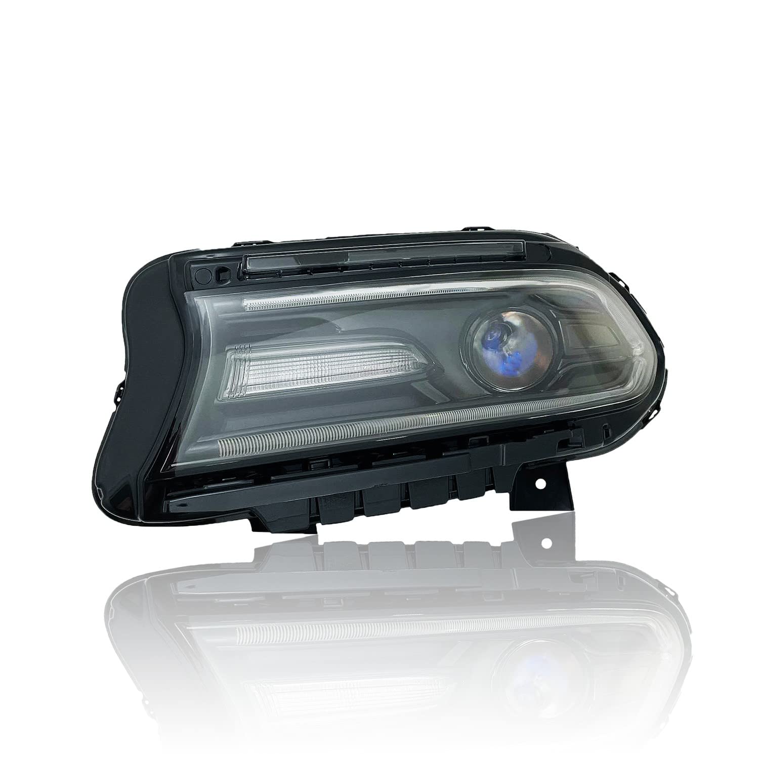 2015-2020 Dodge Charger Headlight Replacement | Left / Driver Side | Aftermarket Headlight Assembly | Bulb Installed | Ready Black