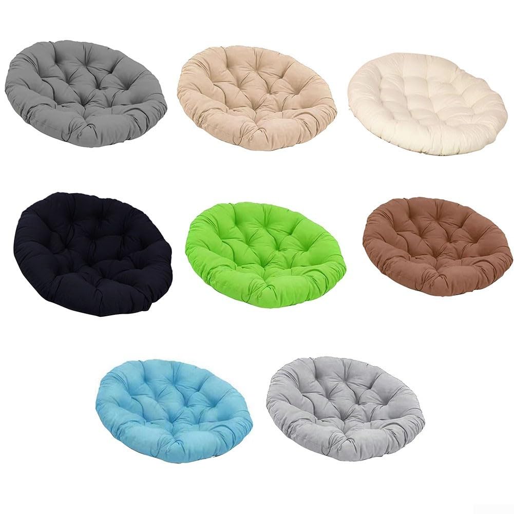 Cuscino rotondo per sedia sospesa, 60 x 60 cm, in poliestere e polipropilene, imbottito in cotone e cotone, ergonomico, per patio, sedia a dondolo, per interni ed esterni, traspirante