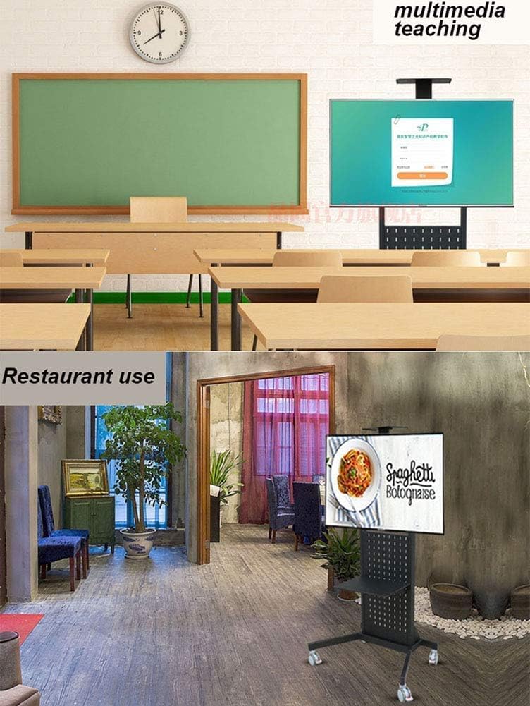 Mobiler TV-Ständer, TV-Bodenständer, universelle Boden-TV-Halterung mit Rollen, Kameraablage, robuster tragbarer mobiler Wagen