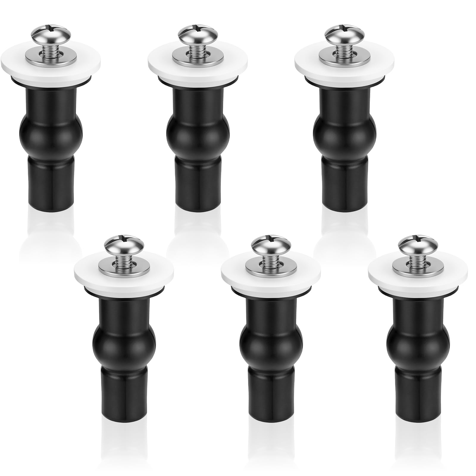 6 sztuk śrub do deski sedesowej, ze stali nierdzewnej, zestaw do mocowania deski sedesowej (14 mm), uniwersalne części zamienne, śruba, kołek, zawias do deski sedesowej